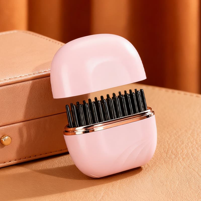 Mini peine alisador portátil rosado